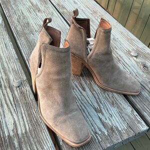 Jeffrey Campbell Tan Ankle Boots with Chunky Heel